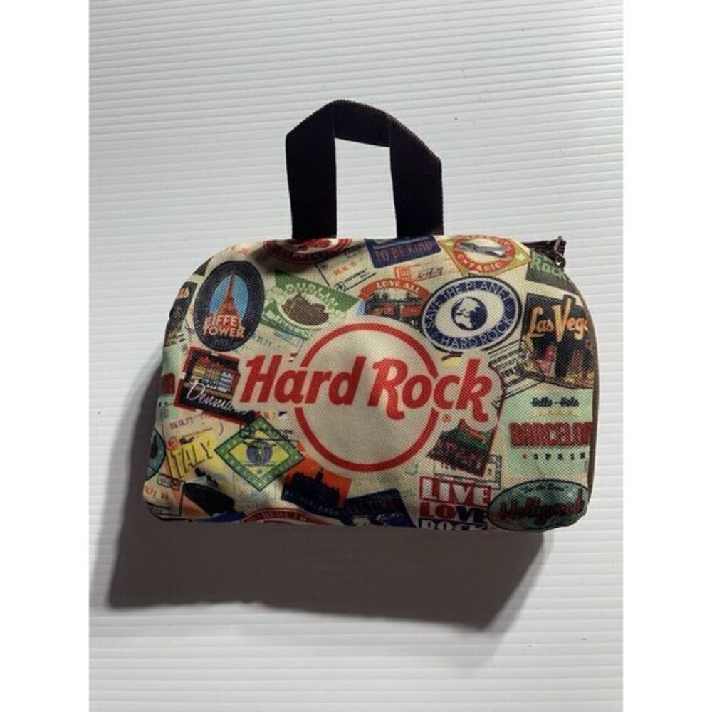 Hard Rock Cafe Unisex Polyester Backpack Travel Themed Travel Stickers Pattern